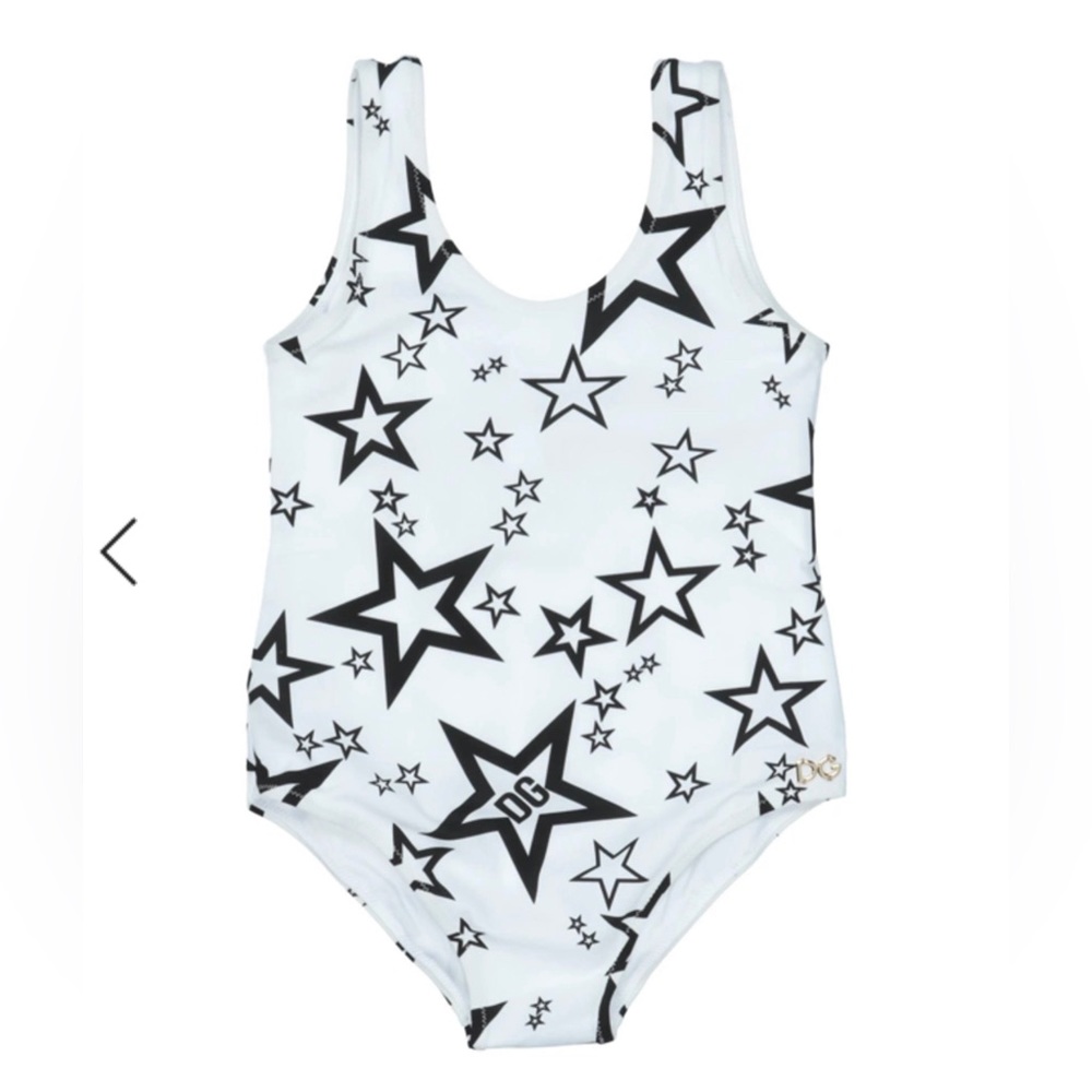 Dolce and Gabbana ' Star Print Lycra One Piece Swimsuit In White